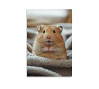 HKXXMTQMM Poster amusant et joyeux hamster à suspendre - Décoration murale contemporaine - 30 x 45 cm