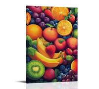 HKXXMTQMM Poster d'apprentissage des fruits et des couleurs pour enfants - Art mural contemporain à suspendre - Design mural décoratif 20 x 30 cm
