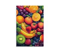 HKXXMTQMM Poster d'apprentissage des fruits et des couleurs pour enfants - Art mural contemporain à suspendre - Design mural décoratif 20 x 30 cm