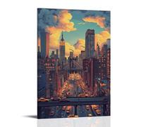 HKXXMTQMM Poster de ville de New York - Jungle en béton où les rêves sont faits - Décoration murale contemporaine à suspendre - 60 x 90 cm