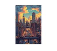 HKXXMTQMM Poster de ville New York - Jungle en béton où les rêves sont faits - Décoration murale contemporaine - 40 x 60 cm
