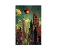 HKXXMTQMM Poster de ville - New York - The Concrete Jungle Where Dreams Are Made Décoration murale contemporaine 60 x 90 cm