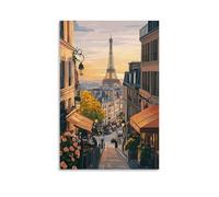 HKXXMTQMM Poster de ville Paris - Décoration murale contemporaine à suspendre - 50 x 75 cm