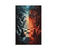 HKXXMTQMM Poster d'échecs - Dark Vs Light - The Eternal Duel - Décoration murale contemporaine à suspendre - 50 x 75 cm