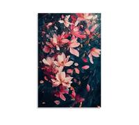 HKXXMTQMM Poster floral - Tempête de pétales - When Blossoms Dance with The Wind - Décoration murale contemporaine - 40 x 60 cm