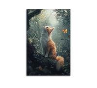 HKXXMTQMM Poster magique avec animaux de compagnie - Contes à fourrure enchantée - Décoration murale contemporaine - 40 x 60 cm