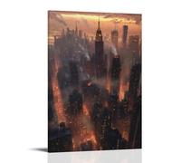 HKXXMTQMM Poster mural contemporain à suspendre Motif ville de New York 20 x 30 cm
