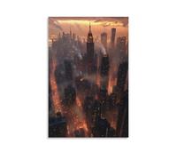 HKXXMTQMM Poster mural contemporain à suspendre Motif ville de New York 50 x 75 cm