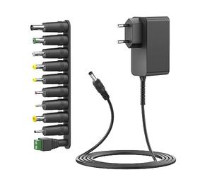 HKY Bloc d'alimentation universel CC 15 V 2 A 1,5 A 1 A 0,5 A avec 10 adaptateurs pour Echo Amazon Fire TV Yamaha Bluetooth Haut-parleur Bluetooth pour Philips Wake-up Light HF3505 HF3500 HF3500/01