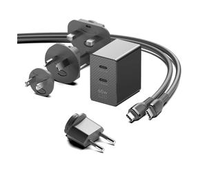 HKY Super Chargeur Rapide 77W 65W Mural USB-C 2 Port pour Macbook Neo, avec Alimentation Secteur pour JBL Xtreme 4, Xtreme 3, soundboks go, Soundboks génération 4/3 / 2 / go Gen. 3/2