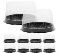 HKYBCF Boîte d'emballage 10Pcs Cake Cheese Storage Box Transparent Pet Containers With Lids Plastic Boxes For Bags Festive Party pour gâteaux(20.3X20.3X10.5CM)