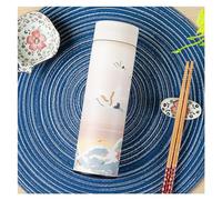 HKYBCF Bouteille Thermos rétro créative de 500ml, Tasse à thé en Acier Inoxydable de Style Chinois, Tasse à café Thermique, Bouteille d'eau, Verres, Meilleur Cadeau (Color : White)