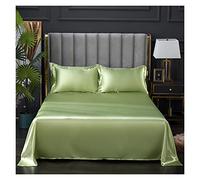 HKYBCF Drap de lit en Soie Ice 1 pc Drap de lit for été Glace Cool Tissu draps supérieurs Satin Lisse Drap de lit Plat for literie Double (Pas de taie d'oreiller)(Hupolv,250x230cm 98x90inch)
