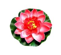 HKYBCF Fleur de Lotus Artificielle, Fausse Fleur Flottante en Mousse, Fleur de Lotus avec nénuphar, décoration d'étang Flottante, décoration de Jardin(1PC Red)