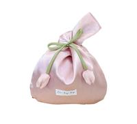 HKYBCF Sac de poignet en forme tulipe, poignée supérieure tissu soie, cadeau du jour la déesse, grande capacité, portable pour femme(Color1)