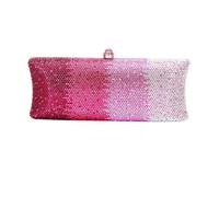 HKYBCF Sacs en Strass Pochette de luxe for femme, sac soirée dégradé cristaux et diamants, mariage, à bandoulière(Red)