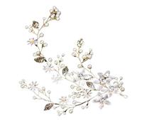 HKYBCF Serre-tête en Perles de Cristal, diadème for Femme, Accessoires de Cheveux de Mariage, Bijoux de Vigne, Cadeau(Gold)