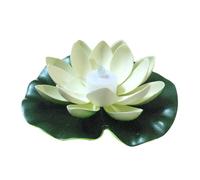 HKYBCF Simulation Lumineuse de Lotus, décoration de Jardin, Fleur de Lotus Flottante, Lampe Florale, Lotus Flottant, nénuphar, Fausse Plante(White)