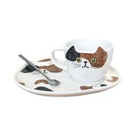 HKYBCF Tasses à café et soucoupes Tasses à café en céramique 200 ML, Ensemble de Vaisselle avec Plateau et cuillère, Joli Restaurant for Le thé de l'après-midi(Color2)