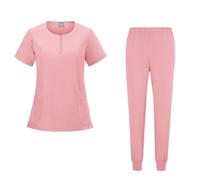 HKYBCF Uniforme d'infirmière Ensemble d'uniformes for médecins et infirmières, Clinique Dentaire d'hôpital, Costume de Chirurgien médical, vêtements Soins pédiatriques, Travail pour Femme(Pink,M)