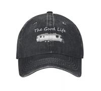 HKYTEEXP Airstream The Good Life Vintage Trailer Denim Hat Outdoor Adventures Cap Casquette de Baseball Femme