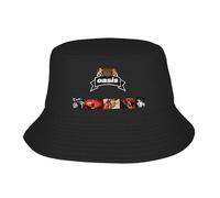 HKYTEEXP Classique Pur Coton Unisexe OASI ACQUIESCE Bucket Hat Soft Fold Fisherman Chapeaux Été Drôle Va ION Caps Streetwear Design Chapeau de Soleil Festival Cadeau