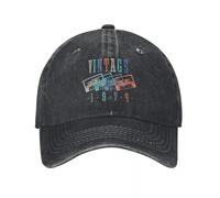 HKYTEEXP Coton Lavage 1974 édition limitée 50 Ans Vintage Cassette Bande d’Anniversaire Cadeaux Demin Casquette Respirante Design Chapeau Casquette de Baseball pour Femmes ventiler