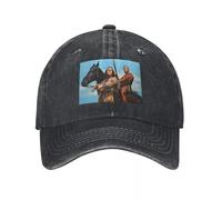 HKYTEEXP Coton Lavage Noir Western Art Winnetou & Old Shatterhand Demin Trucker Hat Outdoor Adventures Chapeaux Femme Casquette de Baseball Femme ventiler