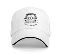 HKYTEEXP Je n’AI Pas Une Grosse panse drôle Humour français Soleil Casquette de Baseball d’été Femmes Hommes Design Tendance Running Snapback Cap
