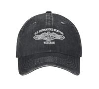 HKYTEEXP lavé Coton US sous-Marin Service Mode Unisexe Coton Casquette de Baseball Extérieur Adulte Réglable Denim Chapeau Cadeau