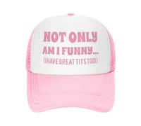 HKYTEEXP Non Seulement Je suis drôle Seulement Je suis drôle j’AI de Beaux Seins Humour Adulte Chapeau Filles Voyages | Casquettes d’été Roses Tendance