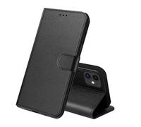 HL Coque pour iPhone 12/12 Pro en Cuir PU Premium | Business Housse Etui Multi-Carte, Pochette Fermeture Magnétique, Protection Anti-Choc Compatible avec (Noir)