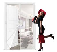 HL-YFC Moustiquaire Fenêtre, 185x205cm Filet Anti-Insectes Adhésif sans Perçage Toile Moustiquaire Découpable Maille Fine Voile Anti-Mouche Anti-Moustiques Blanc