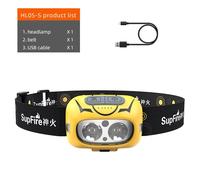 Hl05-S - Supfire Hl05-S Lampe Frontale Puissante Rechargeable A Led, Avec Capteur De Mouvement, Rechargeable Par Usb Lampe Frontale Haute Puissance, Idéale Pour La Pêche, Le Camping Lampe Torche Chalu