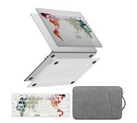 HLAAJJX Compatible avec Coque MacBook Air 13 Pouces 2010-2017 Étui Rigide pour Mac Air 13 A1466 A1369,Coque Rigide & Sacoche Ordinateur Portable & Protection Clavier,Carte du Monde Claire