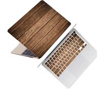 HLAAJJX Coque Case pour MacBook Air 13 Pouces 2010-2017 A1466 A1369,Étui en Plastique Rigide Housse de Protection Fine et Légère & Protection Clavier pour Mac Air 13,3",Grain de Bois