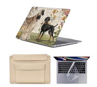 HLAAJJX Coque Case pour MacBook Air 13 Pouces 2010-2017 Version A1466 A1369,Coque Ultra-Fine Légère Étui Anti-Empreinte Digitale & Sac Ordinateur & Protection Clavier,Chien