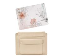 HLAAJJX Coque Compatible avec MacBook Air 11 Pouces 2015 2014 2013 2012 2011 2010 Version A1465 A1370,Plastique Housse Etui Rigide Protection Case & Sac Ordinateur,Fleur Blanche