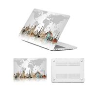 HLAAJJX Coque Compatible avec MacBook Air 13 Pouces 2017 2016 2015 2014 2013 2012 2010 Modèle A1466 A1369,Étui Case Rigide Protection en Plastique Para MacBook Air 13,Carte du Monde Grise