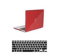 HLAAJJX Coque Compatible avec Macbook Air 13 Pouces Case A2337 M1 A2179 A1932 avec Touch ID 2020 2019 2018, Plastique Housse Étui Rigide + EU Couvercle de Clavier,Crystal Rouge