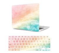 HLAAJJX Coque Compatible avec Macbook Air 13 Pouces Cover 2017-2010 A1466 A1369, Plastique Housse Étui Rigide de Protection & EU QWERTY Protection Clavier,Nuages