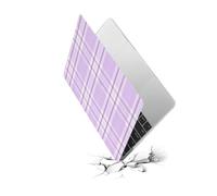 HLAAJJX Coque Compatible avec MacBook Air 13 Pouces M1 A2337 A2179 A1932,Coque Rigide Protège en Cuir et Plastique pour MacBook Air 13 Pouces 2021 2020 2019 2018 Retina Display Touch ID,Damier Violet