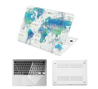 HLAAJJX Coque Para MacBook Air 13 Pouces - 13,3 Pouces,2017 2016 2015 2014 2013 2012 2010 Modèle A1466 A1369 Case,Étui Rigide Protège en Plastique & Housse Clavier,Carte du Monde