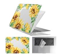 HLAAJJX Coque Para MacBook Air 13 Pouces M4 M3 M2 2025 2024 2022,Coque Rigide Protège & Housse Clavier Para Macbook Air 13,6 Pouces A3240 A3113 A2681 avec Touch ID,Tournesol Clair