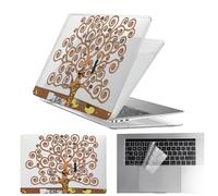 HLAAJJX Coque Para MacBook Air 13 Pouces M4 M3 M2 2025 2024 2022,Coque Rigide Protège & Housse Clavier Para Macbook Air 13,6 Pouces A3240 A3113 A2681 avec Touch ID,Arbre Brun