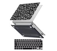 HLAAJJX Coque Para MacBook Air M4 M3 M2 13 Pouces 2025 2024 2022 A3240 A3113 A2681,Coque Rigide Protège & Housse Clavier Para Macbook Air 13,6" avec Touch ID,Léopard Noir