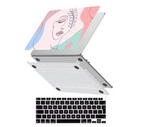 HLAAJJX Coque Para MacBook Air M4 M3 M2 13 Pouces 2025 2024 2022 A3240 A3113 A2681,Coque Rigide Protège & Housse Clavier Para Macbook Air 13,6" avec Touch ID,Femmes élégantes