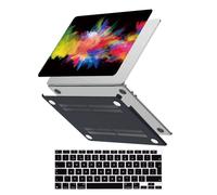 HLAAJJX Coque Para MacBook Air M4 M3 M2 13 Pouces 2025 2024 2022 A3240 A3113 A2681,Coque Rigide Protège & Housse Clavier Para Macbook Air 13,6" avec Touch ID,Arc-en-Ciel