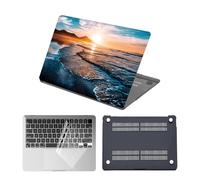HLAAJJX Coque Para MacBook Pro 13 Pouces, M2 M1 2022-2016 Modèle A2338 A2289 A2251 A2159 A1989 A1706 A1708 avec/sans Touch Bar,Étui Rigide Plastique & Housse Clavier,Coucher de Soleil