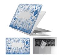HLAAJJX Coque Para MacBook Pro 15 Pouces 2015 2014 2013 2012,Coque Rigide Protège & Housse Clavier Para Macbook Pro Retina 15 A1398,Fleur Bleue